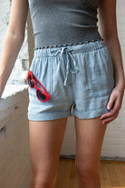 Cuffed Hem Drawstring Tencel Shorts