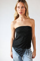 Floral Lace Ruched Tube Top