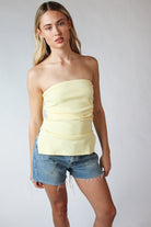 Side Ruched Tube Top