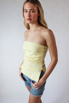 Side Ruched Tube Top