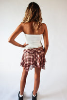 Side Ruche Lace Tube Top