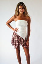 Side Ruche Lace Tube Top