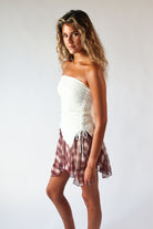 Side Ruche Lace Tube Top
