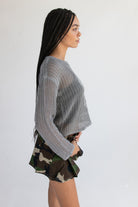 Mesh Stitch Skull Sweater