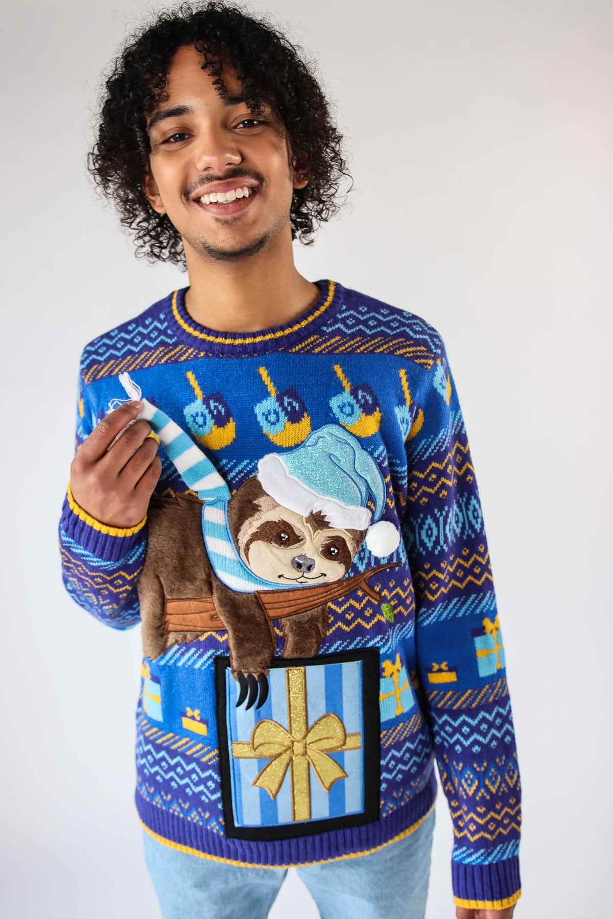 Drink Holder Sloth Hanukkah Sweater