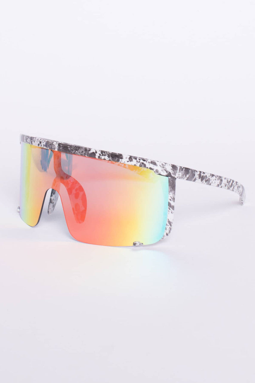 Splatter Rim Shield Sunglasses