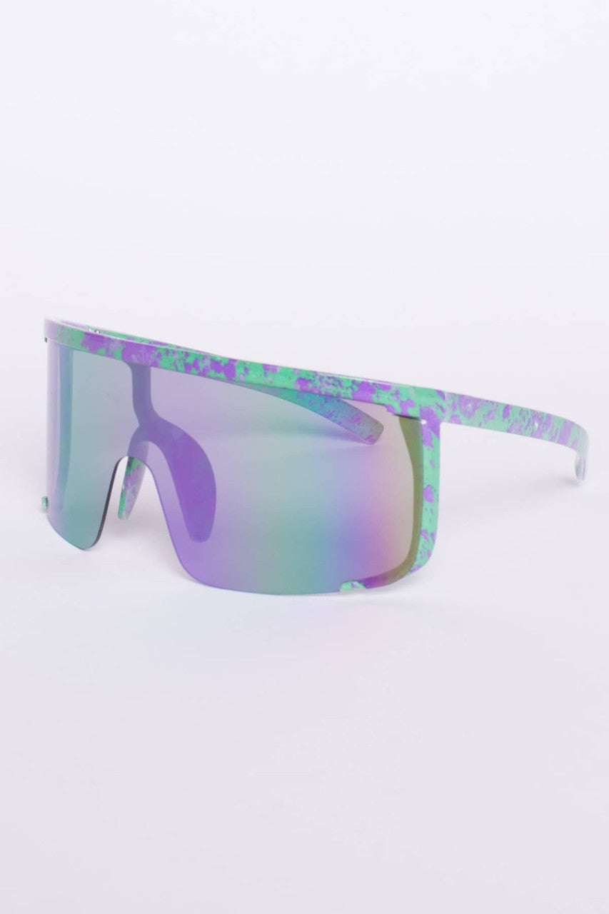 Splatter Rim Shield Sunglasses