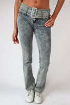 Star Studded Belted Jeans