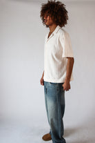 Boucle Stripe Textured Button Up Shirt