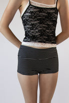 Stripe Fold Over Shorts