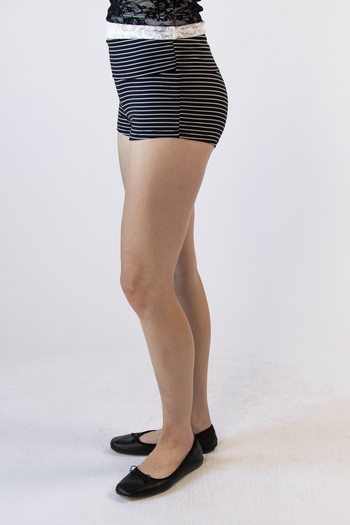 Stripe Fold Over Shorts