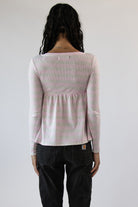 Striped Long Sleeve Babydoll Henley