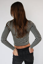 Striped Scoop Neck Long Sleeve Top