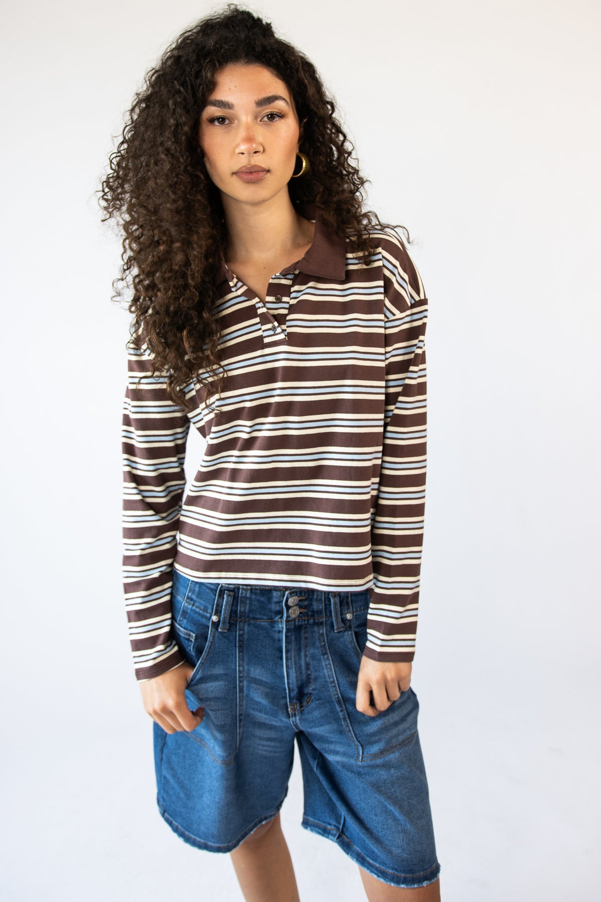 Boxy Stripe Polo