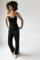 Fleece Lined Side Stripe Track Pants