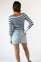 Striped Boat Neck Sweate