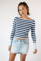 Striped Boat Neck Sweate
