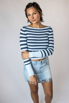 Striped Boat Neck Sweate