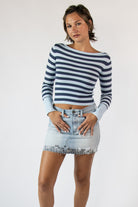 Striped Boat Neck Sweate