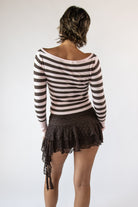 Striped Boat Neck Sweate