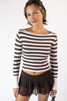 Striped Boat Neck Sweate