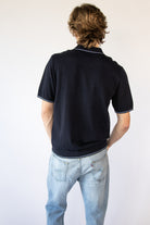 Striped Quarter Zip Knit Polo