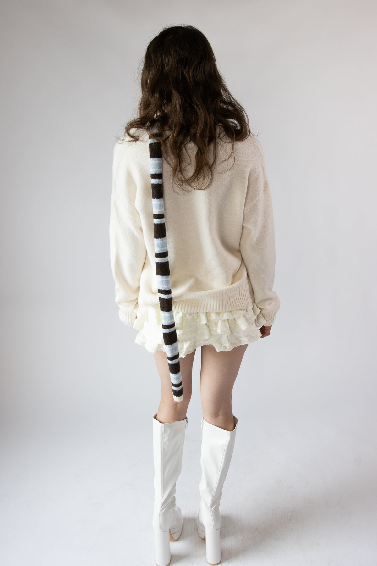 Striped Scarf Sweater Set