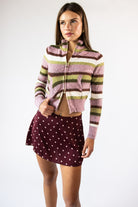 Striped Star Zip Sweater