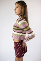 Striped Star Zip Sweater