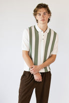 Striped Waffle Knit Polo