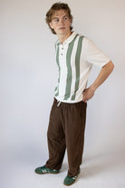 Striped Waffle Knit Polo