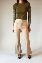 Suede Flare Pants