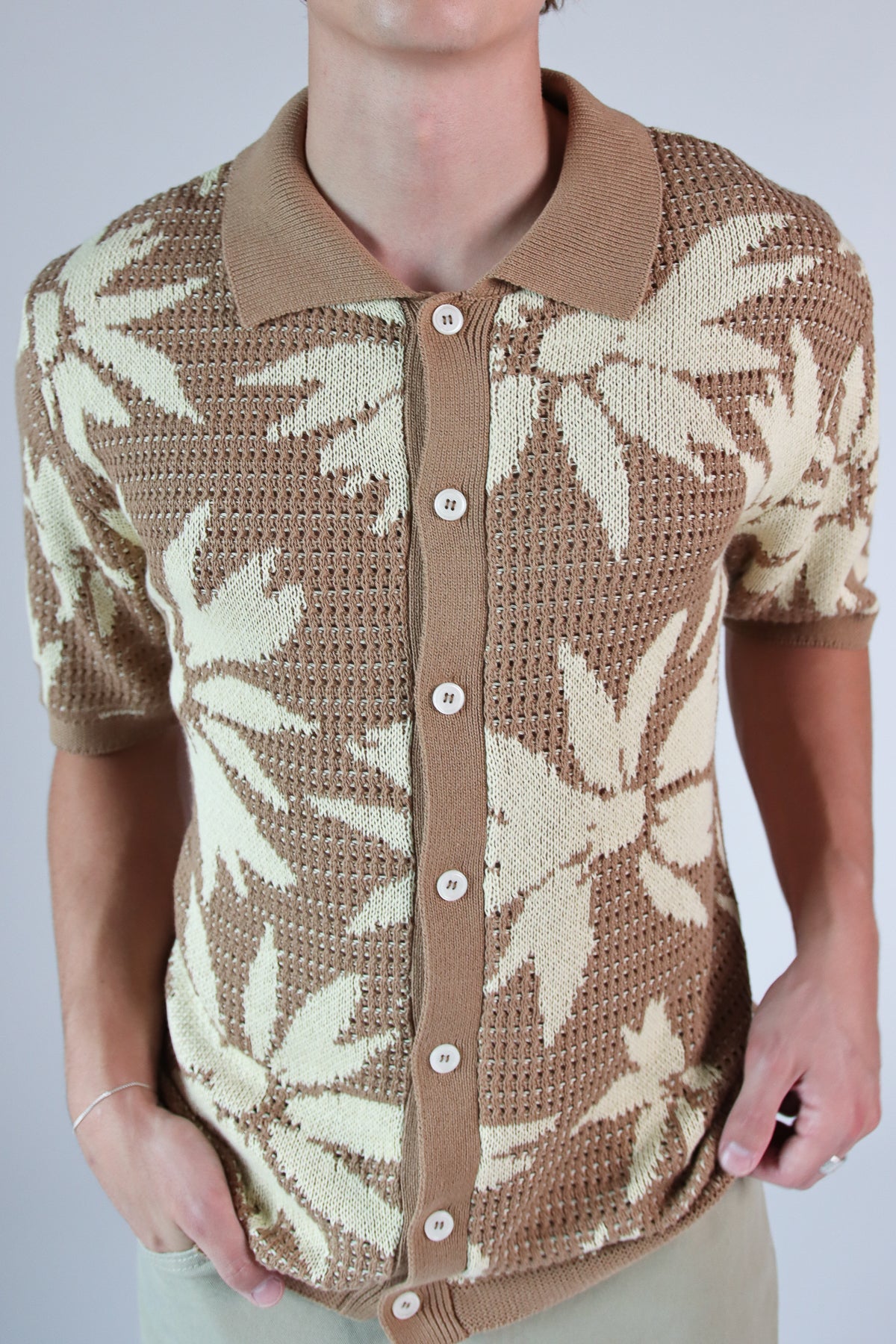 Sunflower Knit Button Front
