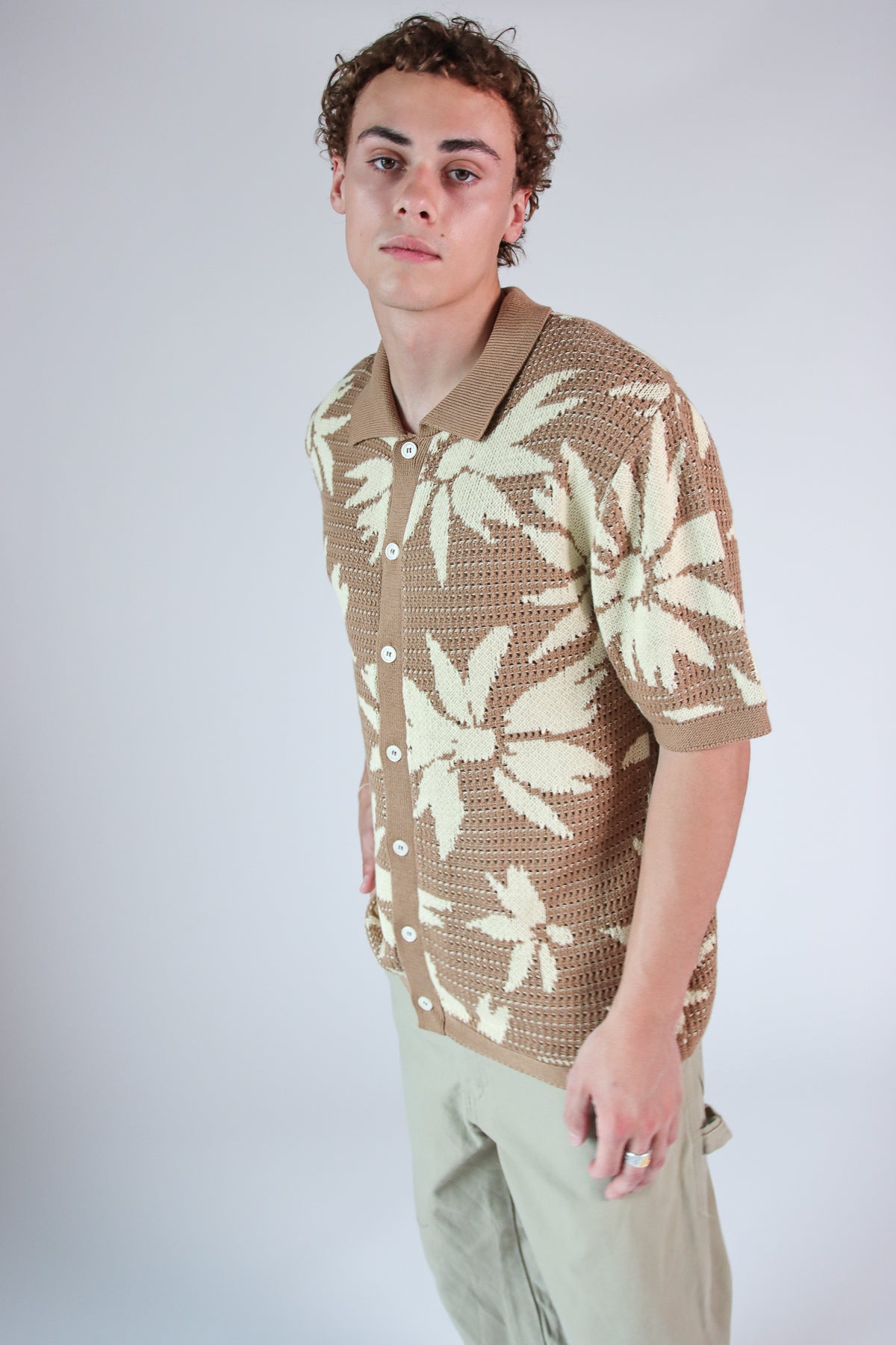 Sunflower Knit Button Front