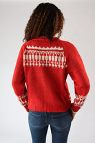 Swan Fair Isle Cardigan Red