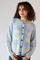 Swan Fair Isle Cardigan Blue