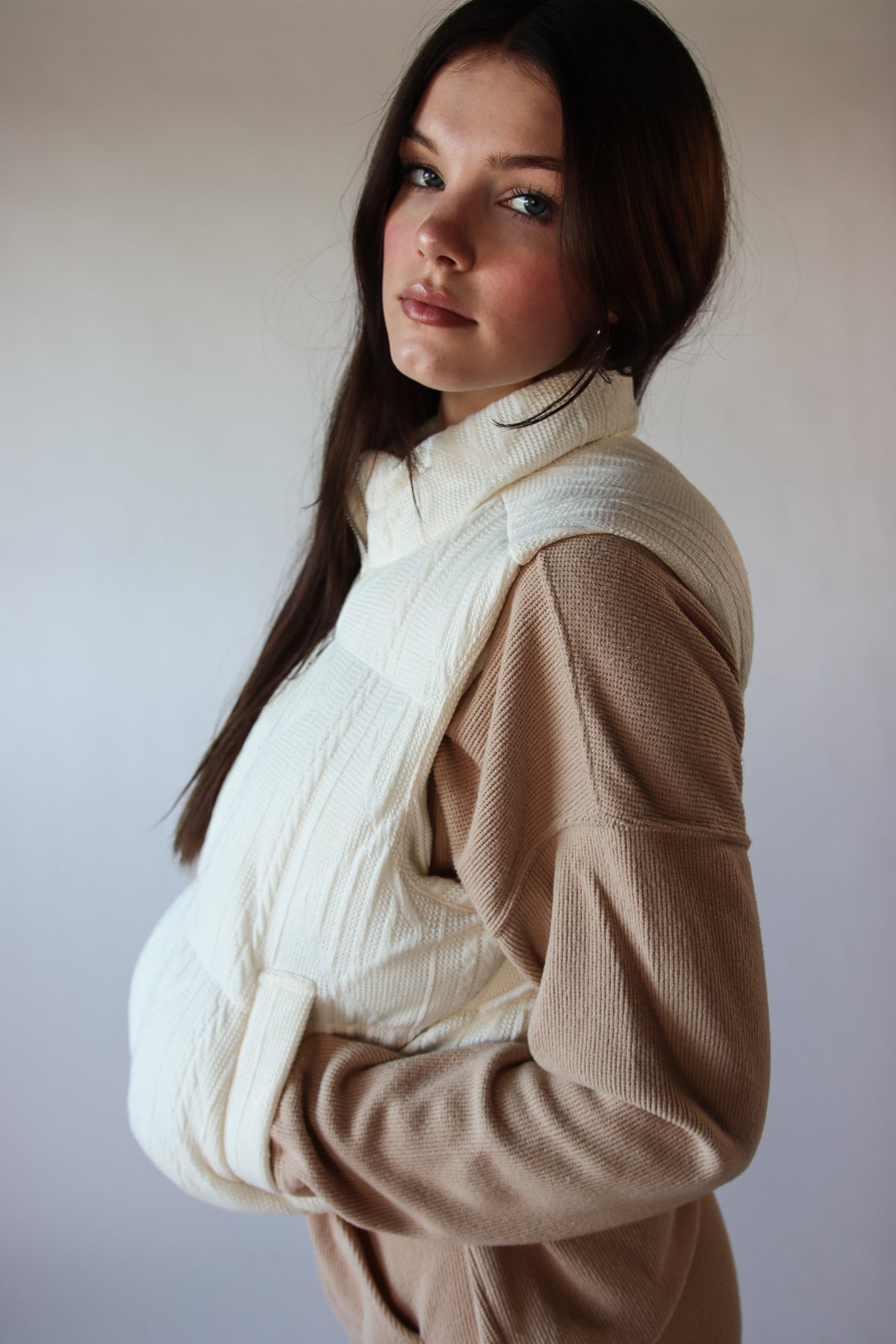 Sweater Knit Puffer Vest