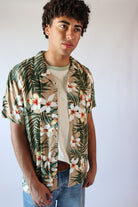 Tan Hibiscus Tropical Hawaiian Shirt