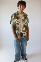 Tan Hibiscus Tropical Hawaiian Shirt