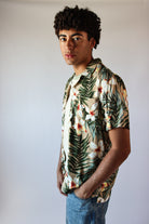 Tan Hibiscus Tropical Hawaiian Shirt