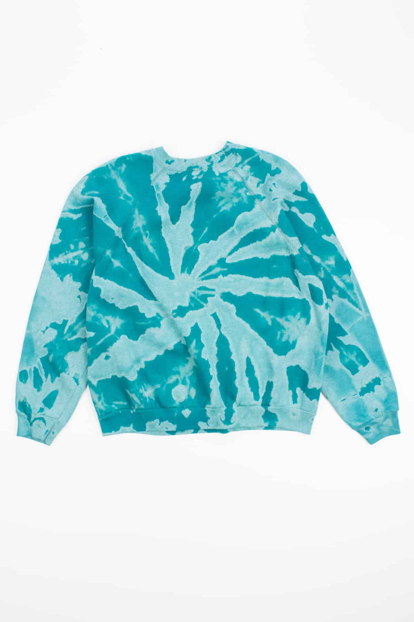 Teal Spiral Bleached Vintage Sweatshirt