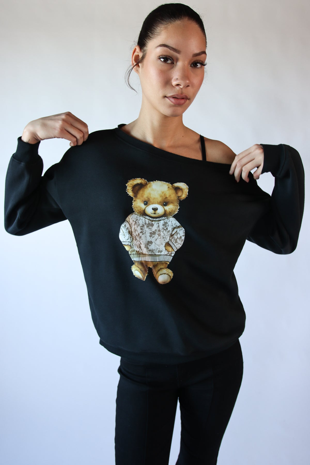 Woodland Bear Over The Shoulder Sweatshirt