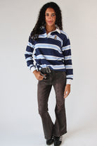 Embroidered Bear Rugby Lightweight Sweatshirt