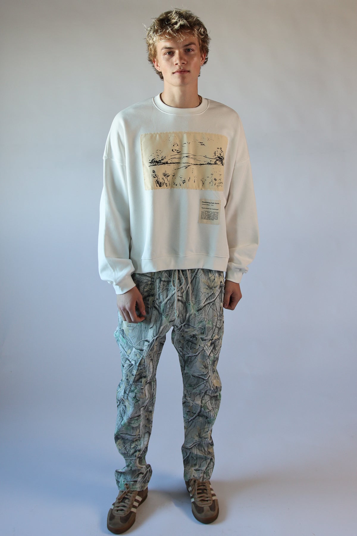 Textured Woodland Camo Cargo Pants