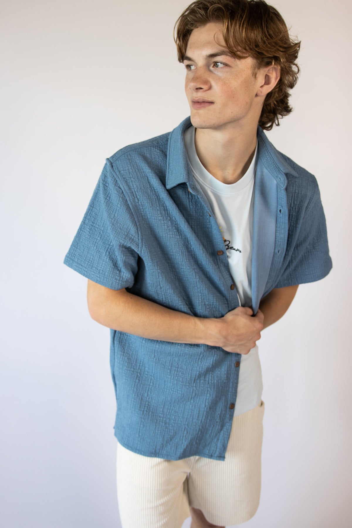 Textured Heavyweight Button Up Shirt