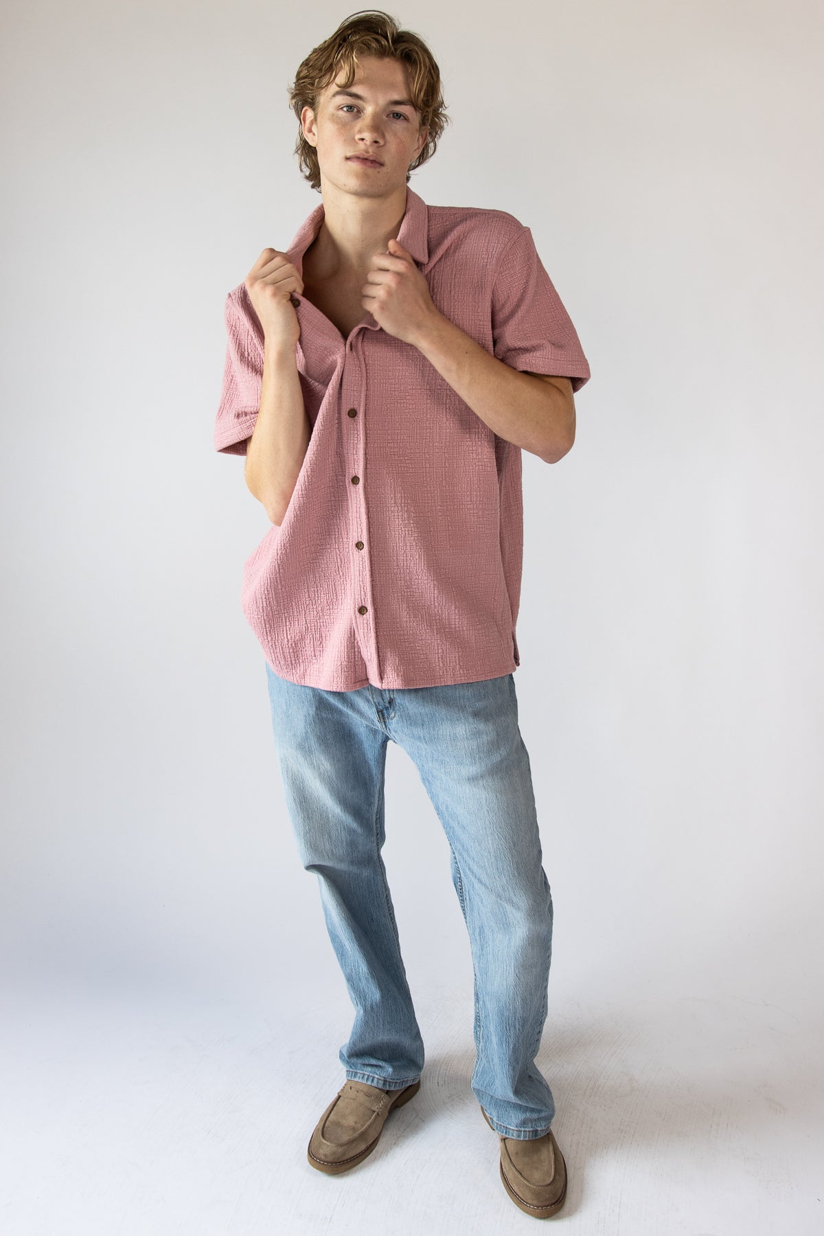 Textured Heavyweight Button Up Shirt