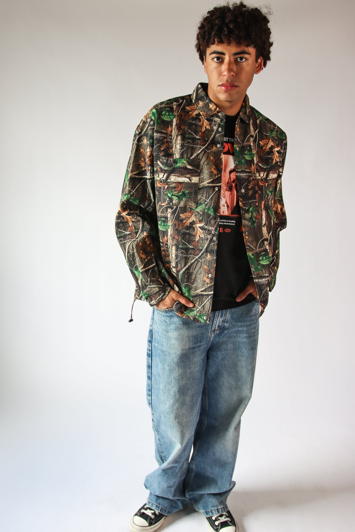 Textured Woodland Camo Jacket
