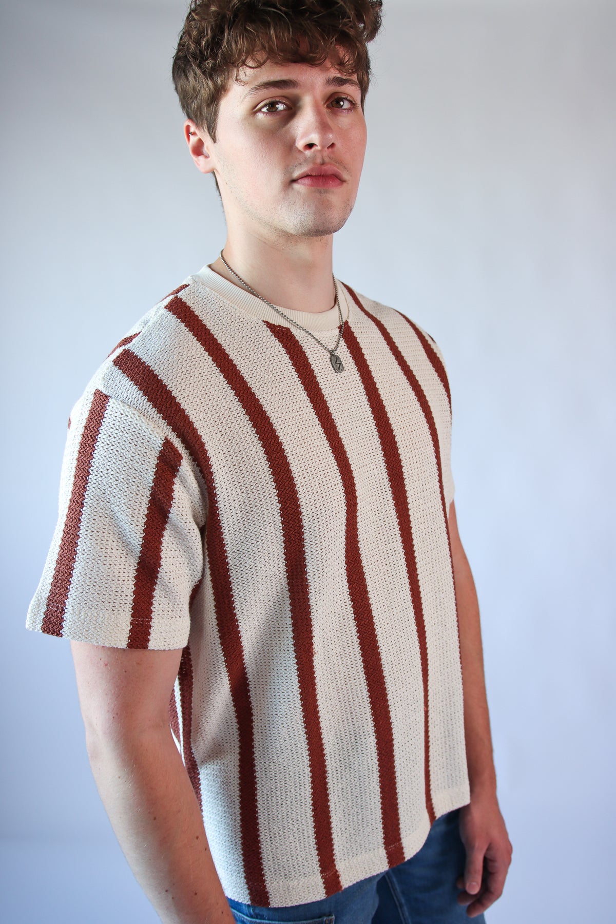 Thick Striped Crochet Tee