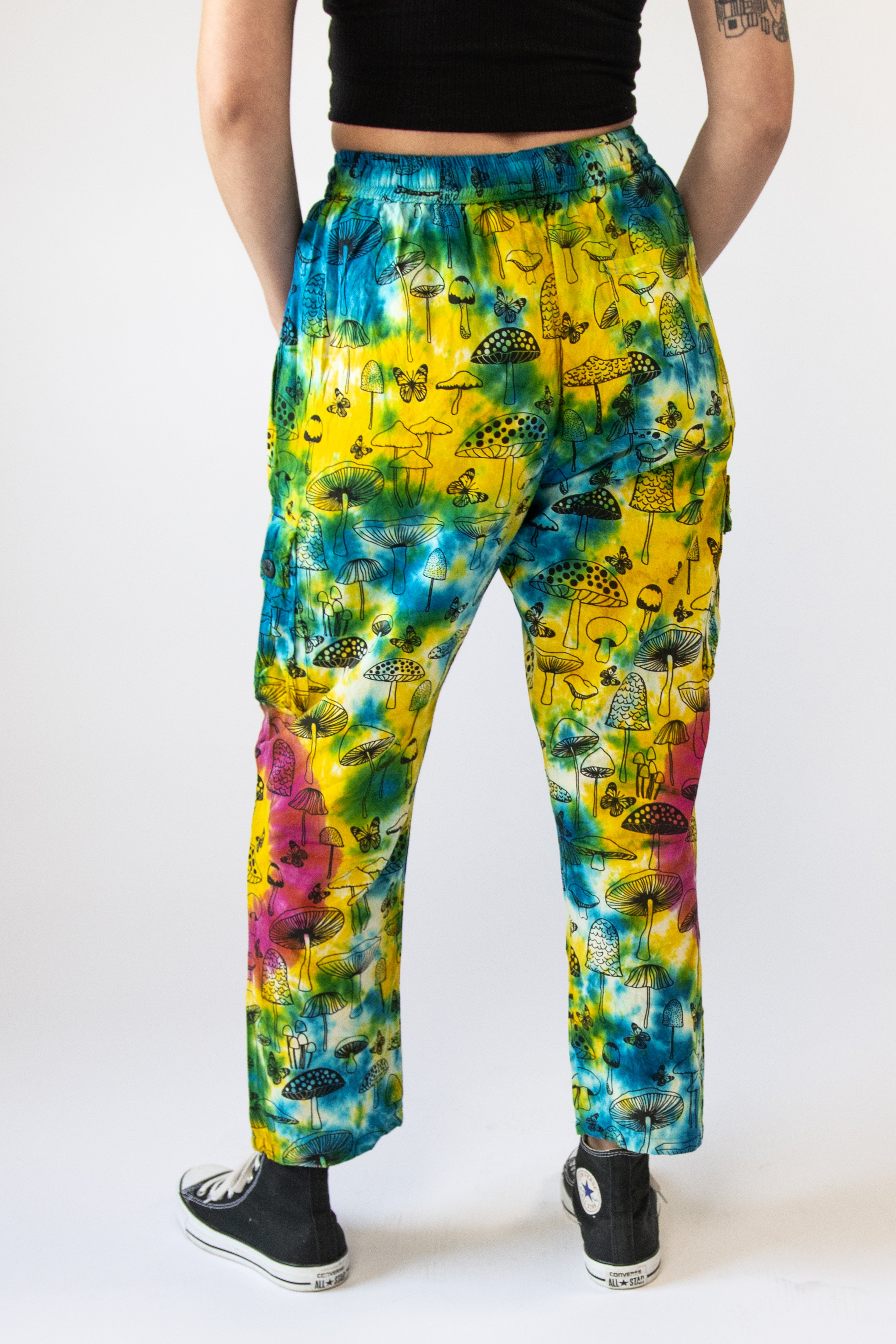Tie Dye Mushroom Cargo Pants