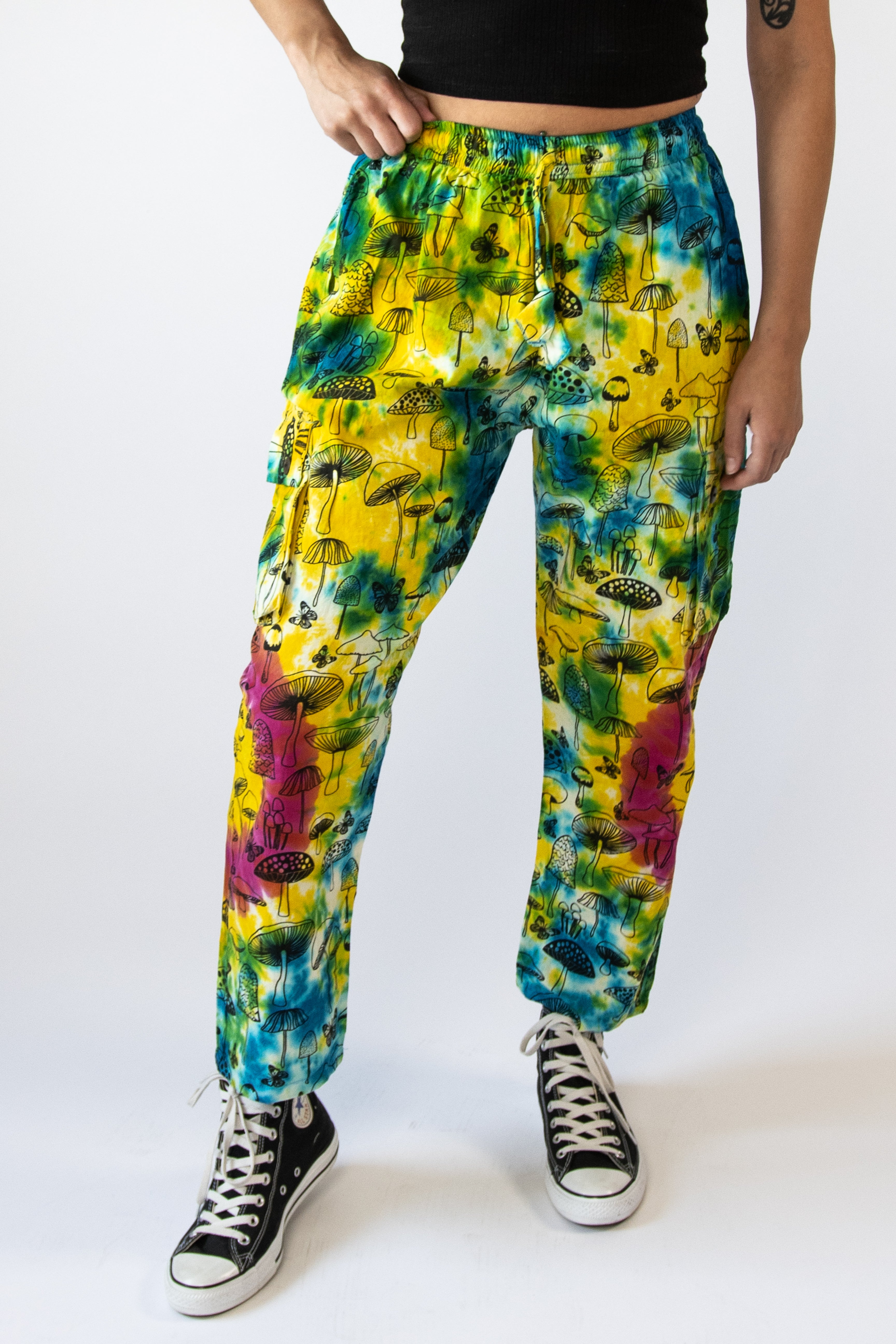 Tie Dye Mushroom Cargo Pants
